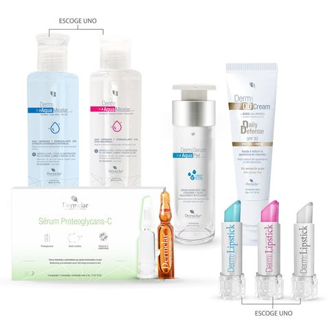 Kit Rutina Ideal Dermclar (Limpieza, hidratación y protección diaria)